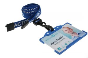 blue contractor lanyard