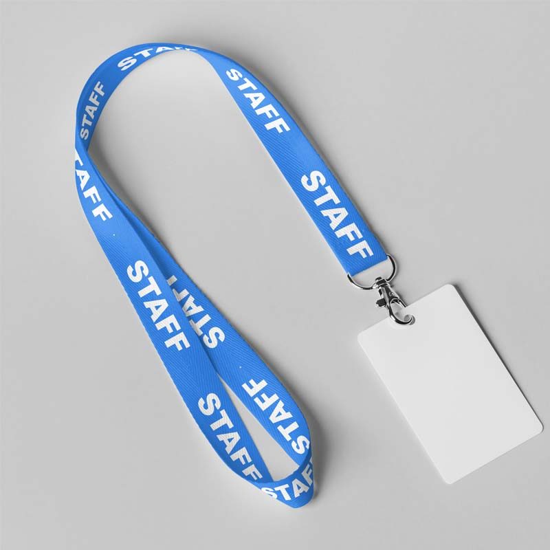 STAFF PRINTED RETRACTABLE LANYARD Extending Neck Strap ID Card Pass Badge Holder 