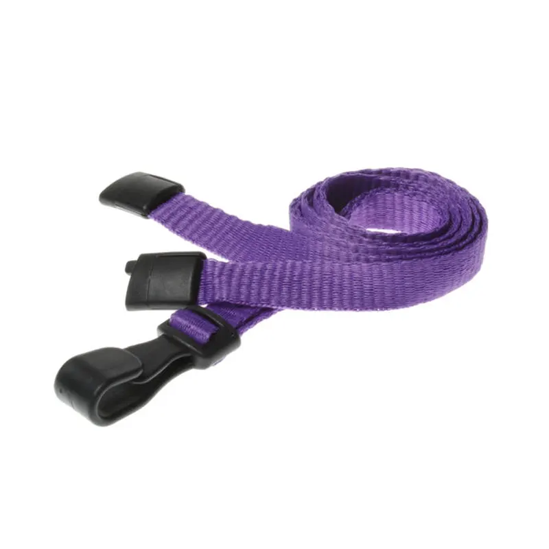 purple lanyard with plastic J clip