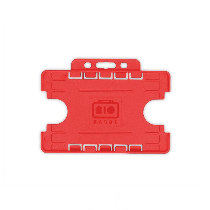 red dual-sided card holder