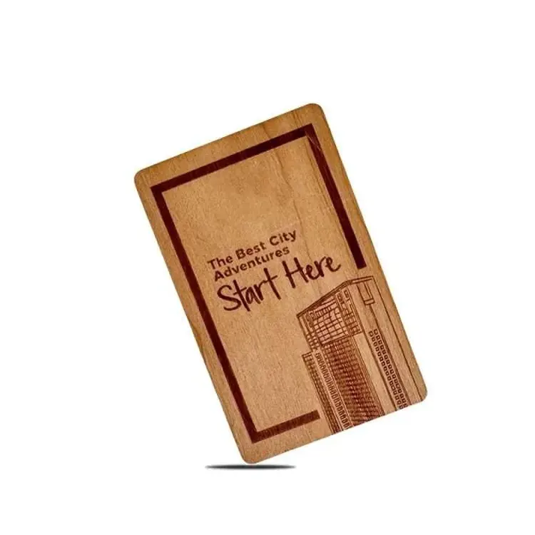 wood hotel key cards