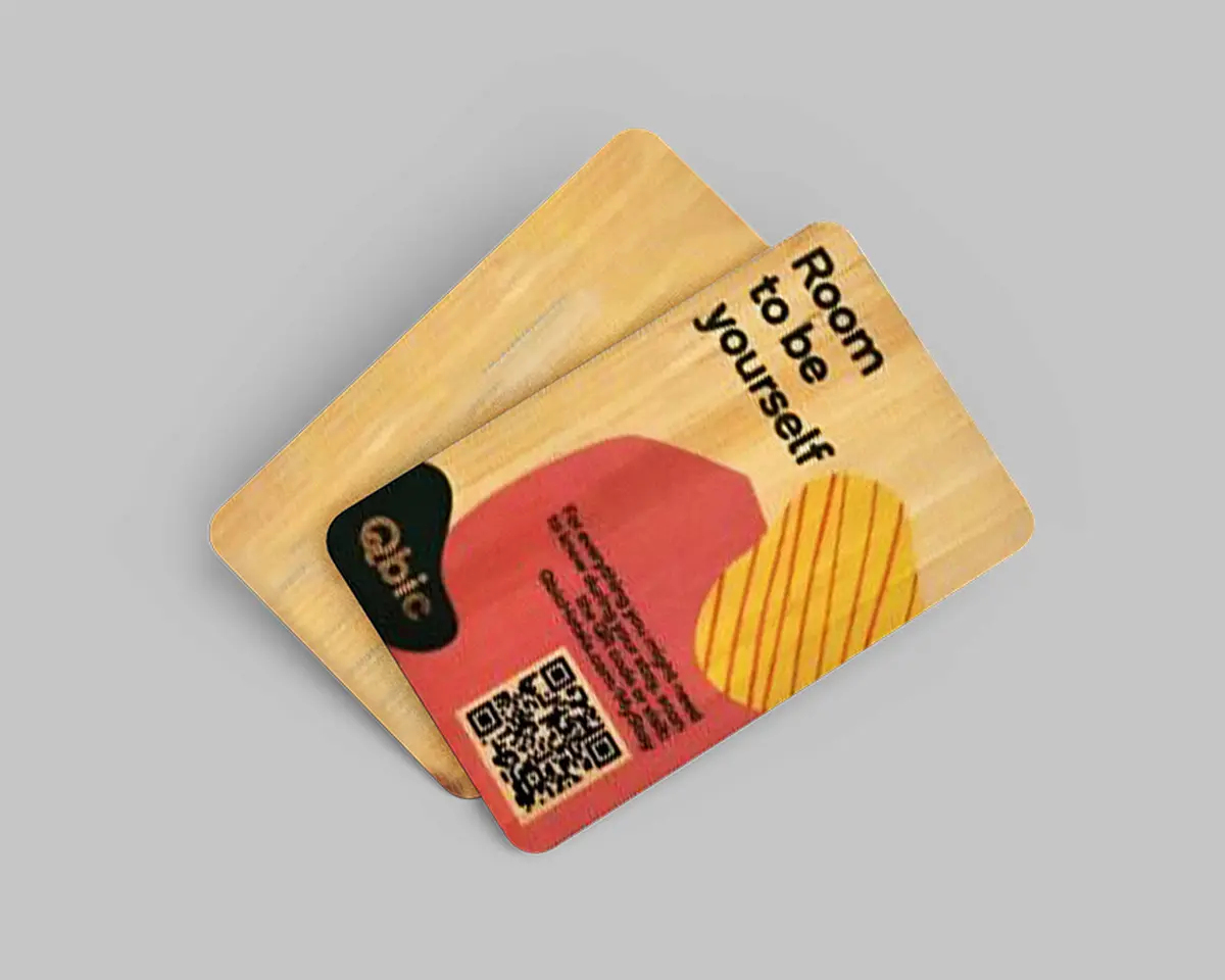 hotel key cards - wood