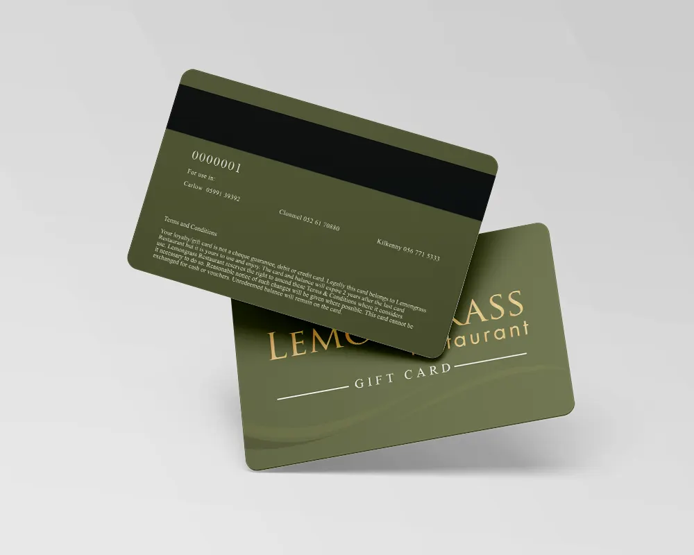 100 Printed Magnetic Stripe Gift Cards